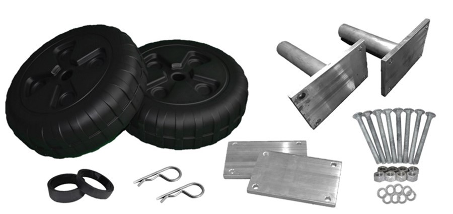 Ensemble de 2 braquettes et roues Standards pour Élévateur à bateau - 9009STD-2